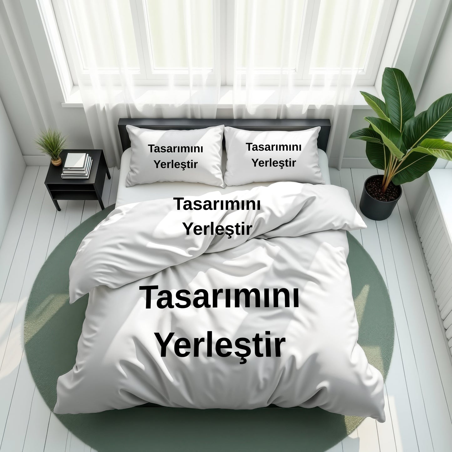 Yatak Odası Yastık, Yorgan, Nevresim Takımı Mockup PSD